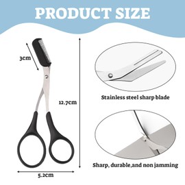 Eyebrow Scissors, Eyebrow Scissors for Men, Scissors Eyebrow Beauty Stainless Steel Eyebrow Scissors with Comb, Eyebrow for Men with Women, Eyebrow Razor Professional Eyelash Scissors