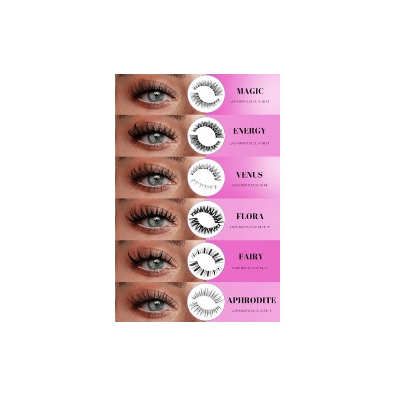 Kit De Extensiones De Pestañas Aphrodite Lash Clusters Wispy Natural