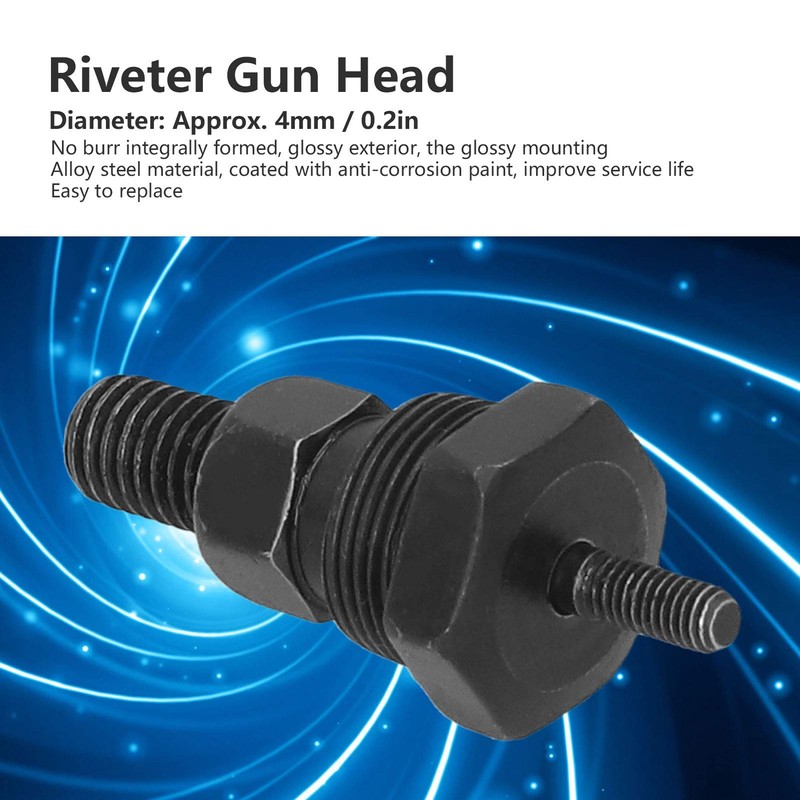 Rivet Nut Tool Tip, M4 Alloy Steel Replacement Mandrel and