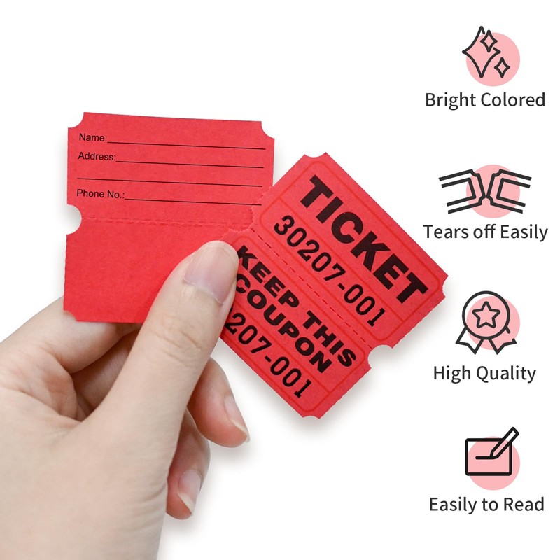 L LIKED Raffle Tickets Double Rolls 1000 per Roll 50/50