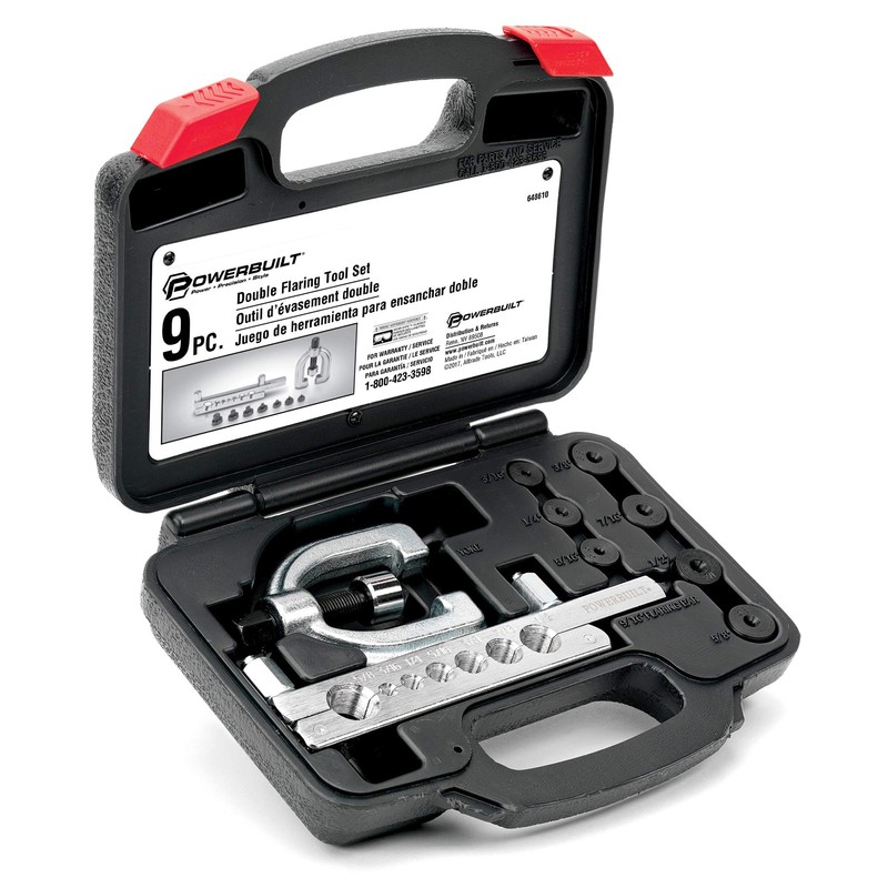 Powerbuilt 9 Piece Double Flaring Tool Set, Use on Copper,