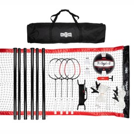 Hall of Games 32-ft Outdoor Volleyball and Badminton Net with Carrying Bag Accessories Set and Adjustable Steel Poles Perfect for Parties