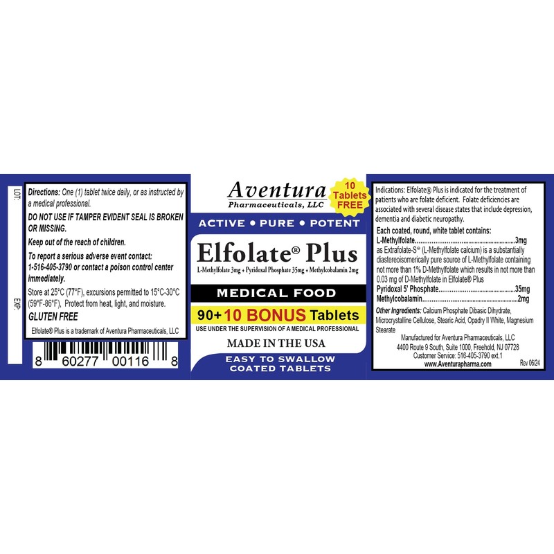 ELFOLATE Plus® 3mg Bonus Pack 100 Tablets L-Methylfolate Methyl Folate