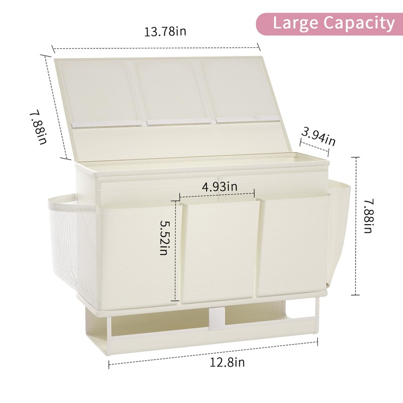 Frjjthchy Bedside Caddy Bedside Organizer,Bed Caddy with 11 Pockets and