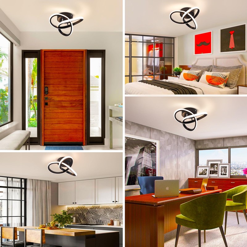 EIDISUNY LED Ceiling Light Interweave Modern Creative White Black Ceiling