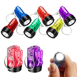 Mini Torch Keyring, Mini LED Torch Set, Children's Torch Small, Colourful Children's Torch Toy, Small LED Torch for Camping, Gifts for Children, 8 Pieces