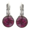 Black Jack Earrings with Clasp in Fuchsia Setting Silver, Brass