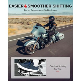 Benlari Heel Toe Gear Shifter Lever Pegs, CNC Shift Lever Peg Fit for Harley Touring Electra Glide Street Road Glide Road King 1988-later, FL Softail 1986-later, Tri Glide Trikes 2008-later, Chrome