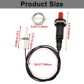 Kyuionty 2 Pcs Piezo Igniter Kit, Push Button Spark Straight Needle
