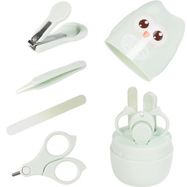 Baby Nail Clippers Care Set, Baby Nail Clipper Kit,Baby Manicure and Pedicure kit Baby Nail Clippers Scissor Baby Nail File & Tweezer for Baby Boy and Girl (Green)