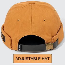 Cozyan Cotton Docker Cap Men Women Sailor Hat Harbour Hat Harbour Worker Hat Docker Hat Men's Rolled Edge Hat Unisex Docker Cap Port Hat, black