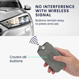 kwmobile Car Key Case Compatible with Renault 4-Button Smartkey Car Key (Keyless Go Only) - Nubuck Leather Look - Faux Leather Protective Key Case Cover - Grey