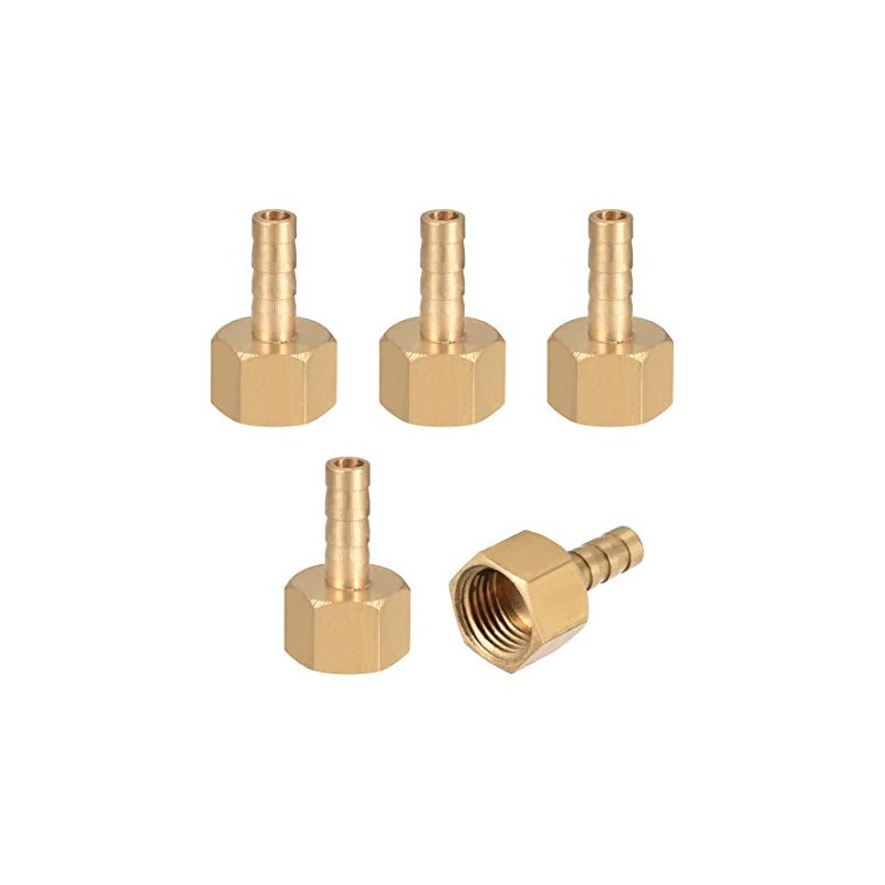 sourcing map Brass Hose Barb Fitting Connector, 6mm Barb G1/4
