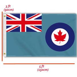 3×5 FT Old Canada Air Force Flag(1941-1968), Large 100D Former Canadian Royal Air Force Ensign Outdoor Banner,Doube Side Printing Decor For Patio Garden With Brass Gromment