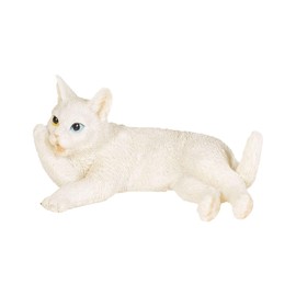 Uvia Relaxing White Cat (Mini) 2.6 x 1.6 x 1.3 inches (6.5 x 4 x 3.3 cm) Doll Figurine Figurine Animal Garden Decoration Cat H24019