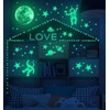 Cartoon Astronaut Planet Luminous Wall Stickers for Kids Room Decoration