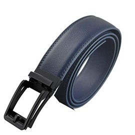 FleurUneffe FleurUneffe (Black Simple) Belt Can Be Cut, Adjustable Size, No Holes, Auto-Lock Belt, Men's, Genuine Leather, Stylish, Casual, Gentleman's, Business, Golf, Navy, Navy Blue, black simple