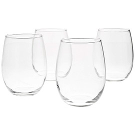 Stemless Wine Glasses Set of 4, 15.5 Ounce Glasses for Red or White Wine