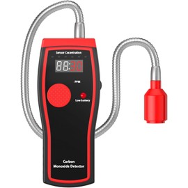 Carbon Monoxide Detector, 12 Inch Long Bendable Sensor, Alarms Battery Operated, Handheld Carbon Dioxide Detector Portable, Tick Tock Beep, Lighted Warning 3 in 1 Detector for Camping, Home & RV