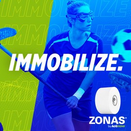 ZONAS by Actimove Athletic Tape, Ideal for Conditions Requiring Immobilization and Support, 1.5 in x 15 yd, Speedpack - 32 Rolls