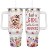Caiibaoob Yorkie Travel Mug for Girls,Vacuum Insulated Tumbler 40oz (yorkie)
