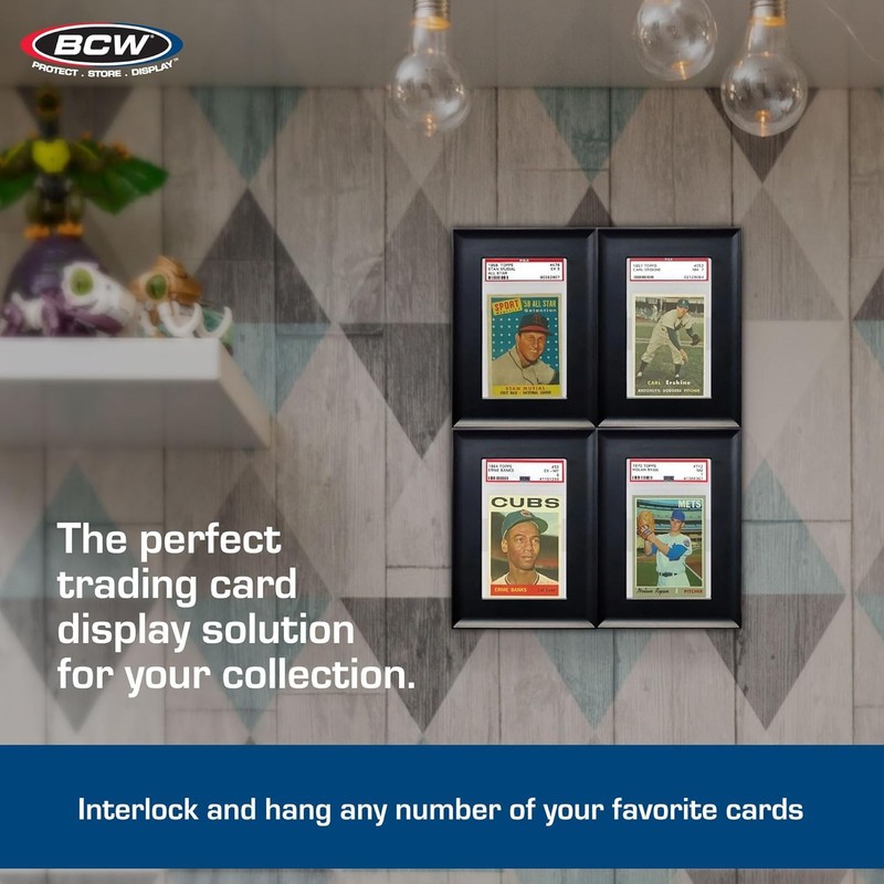 BCW Interlocking Graded Card Frames - Black - Pack of