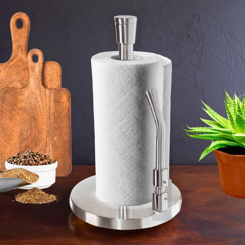 OGGI Stainless Steel Paper Towel Holder - with Tension Arm