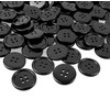 20Pcs Resin Buttons Black Round Button 25mm 4Hole