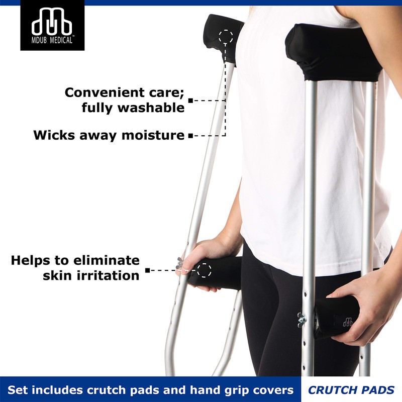 Underarm Crutch Pad and Hand Grip Covers MDUB Medical Comfortable