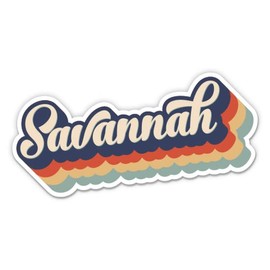 Squiddy Savannah Georgia Layered Retro Style - Vinyl Sticker Decal for Phone, Laptop, Water Bottle (3" Wide)