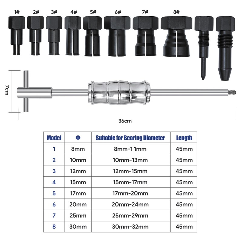 ZUXUSE Motorcycle Bearing Puller Kit, Blind Bearing Puller Kit, Slide