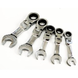Dunnet Tools Flexi Ratchet Wrench Stubby Metric 5 Pieces Automotive Garage Workshop 5-Piece Set Mechanic Tool Set Ratchet Wrench Kit Compact Tools Hand Tools