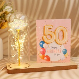 uniqicon Gifts For Women,Beauty And The Beast Rose Lamps For Living Room, Anniversary Birthday Gifts For Her, Presents For Women, Eternal Rose Flower Gifts For Valentine'S Day, Mother'S Day, Birthday