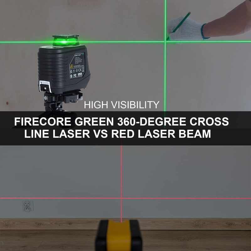 Firecore Laser Level 360 Self Leveling, 82 Ft Green 360°