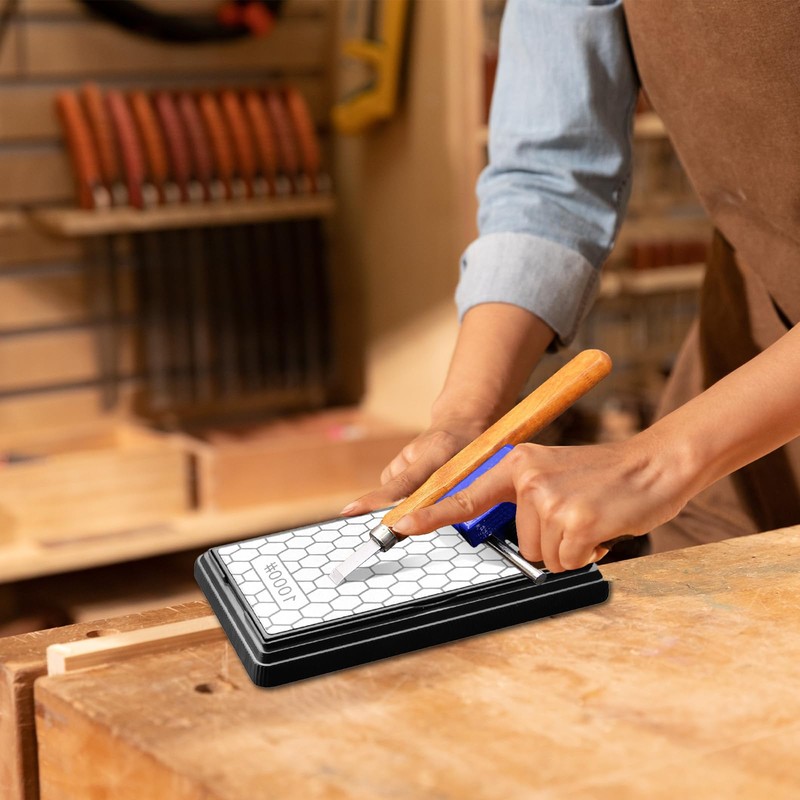 Diamond Sharpening Stones, Chisel Sharpening Kit with Chisel Honing Guide,