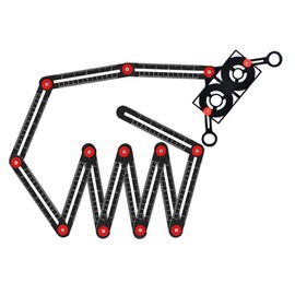 Multi-Angle Measuring Ruler, 12 Sections Ceramic Tile Opening Locator Aluminum Alloy Angle Measuring Tool with Hole Locator