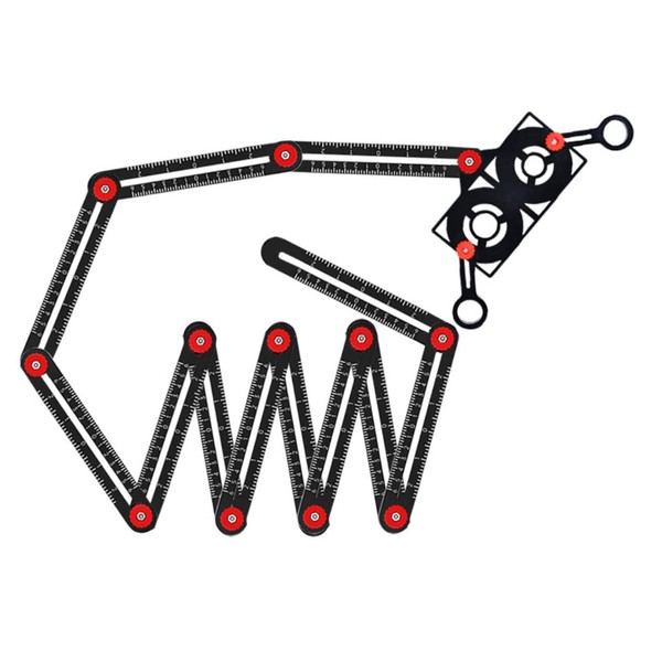 Multi-Angle Measuring Ruler, 12 Sections Ceramic Tile Opening Locator Aluminum