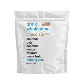Drink Wholesome Vegan Chocolate Meal Replacement Powder for Sensitive Stomachs | Minimally-Processed, Whole-Food Meal | Additive-Free, Dairy-Free, Gluten-Free | Low Sodium