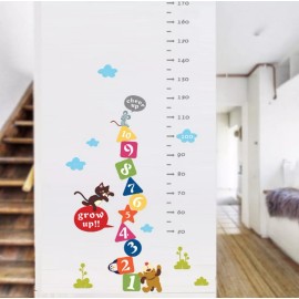 DaraBaby Vinil Decorativo Infantil Regla Medición Números Gato Yperro