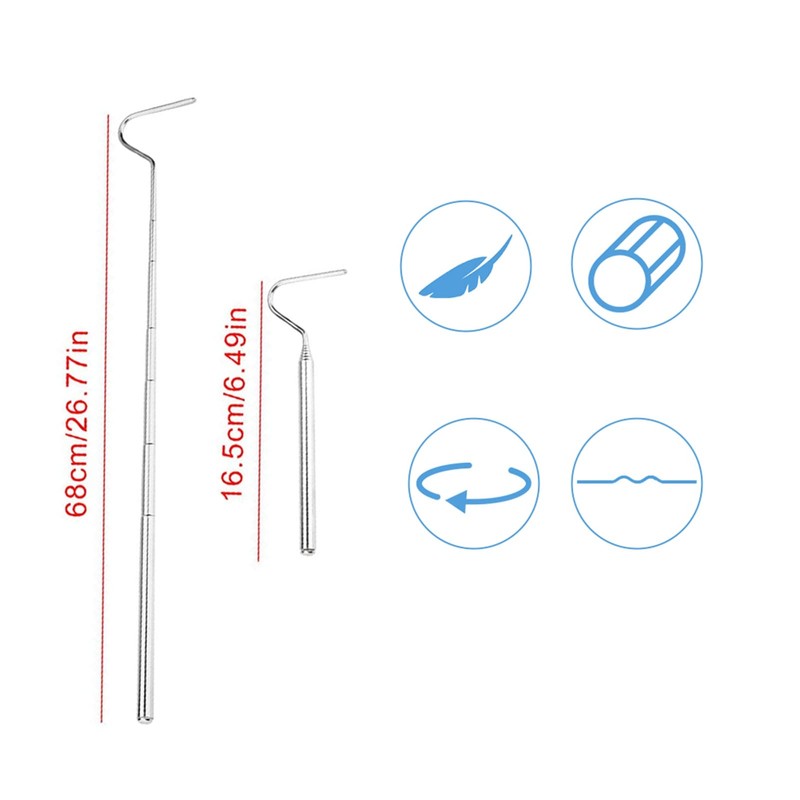 FAUOSWUK Gancho para Serpientes, 16,5-68 Cm Gancho para Serpientes Plegable
