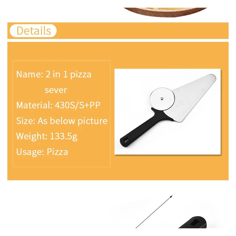 Pizza Cutter and Server Slicer Super Sharp Stainless Steel Wheel