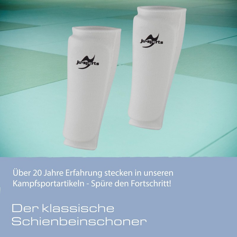 Ju-Sports Shin Guard White, red, Large