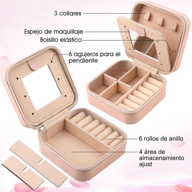 Alajero de Viaje para Mujer - Joyero Portátil con Compartimentos