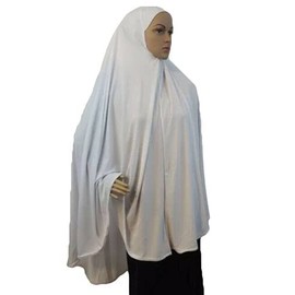 Shoes Lane ADULTS WHITE EXTRA LONG MUSLIM PRAYER JERSEY PULLOVER HIJAB BURKHA MAKNA KHIMAR SCARF