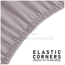 Easy Care Double Fitted Sheet Deep With 16 Inch (40 Cm) Depth, Soft Warm Elasticated Corner Bed Sheets For Double Bed, Grey Bedding, 137X190 Cm