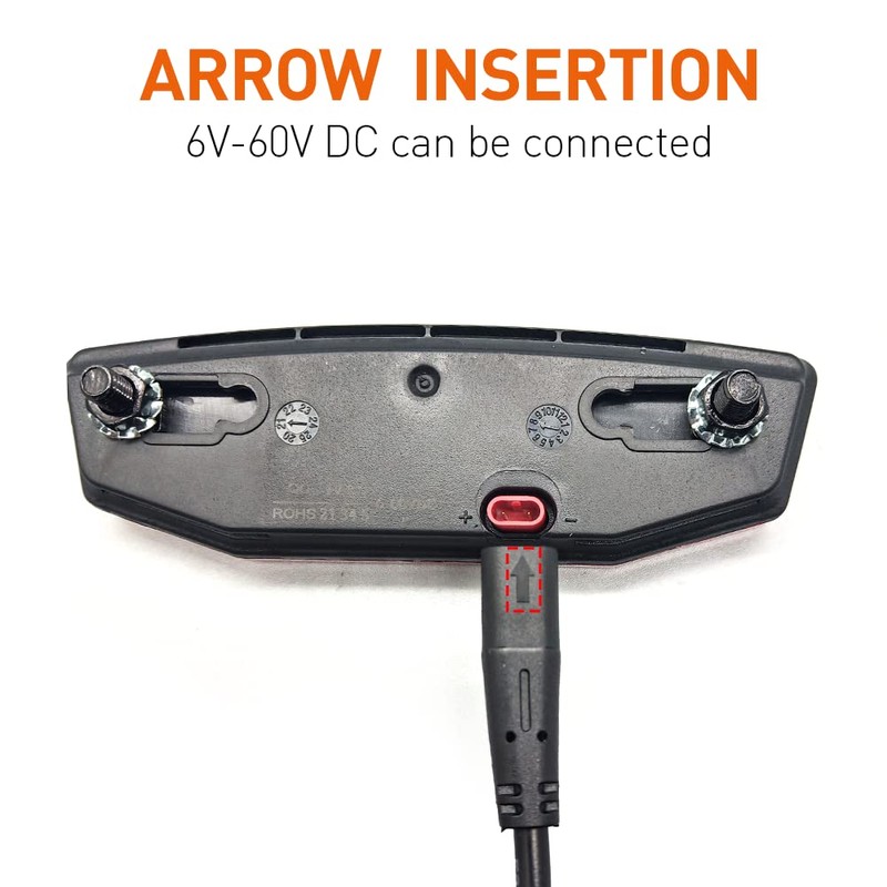 Electric Bike Tail Light, 6V‑60V LED Light Electric Bicycle Tail