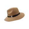 Luxury Divas Taupe Panama Style Wool Fedora Hat with Buckle