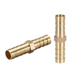 TA-VIGOR 2Pcs 8mm Brass Barb Hose Fitting Straight Connector Coupler, Straight Barb Hose Fitting Joiner for Air Gas Water Fuel