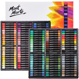 Mont Marte Oil Pastels Signature 120pc, 120 Assorted Colors, Vibrant Oil Pastel Set, Great Blending and Layering, Ideal for Art, Craft, Coloring and Sketching