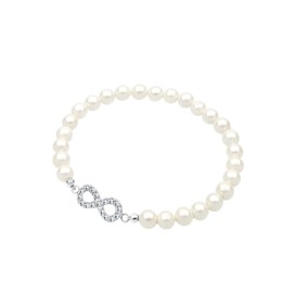 Elli Bracelet Freshwaterpearl Crystal infinity 925 Sterling Silver
